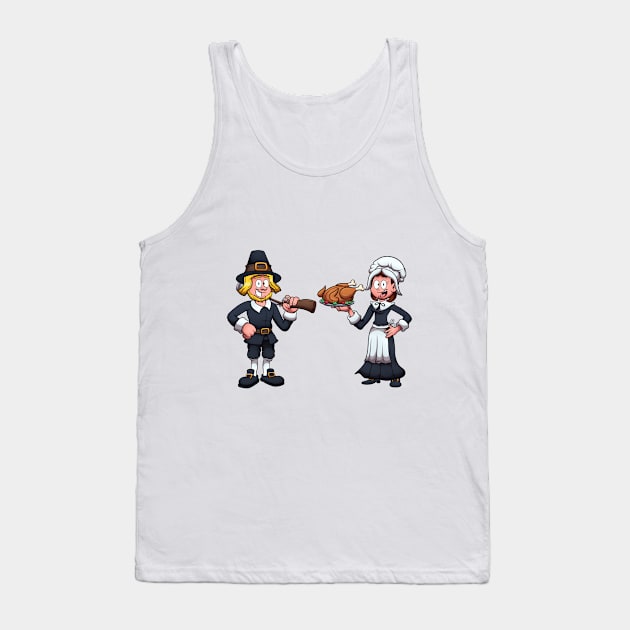 Pilgrim Man And Woman Tank Top by TheMaskedTooner